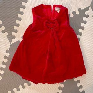 Darcy Brown Velvet Red Dress 9 Months